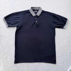 Steve Stricker Men's Activewear Polo Shirt Navy Medium 100% Cotton Fairway Sport